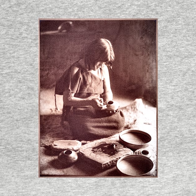 Native Hopi Potter Woman 1906, Edward S. Curtis by rocketshipretro